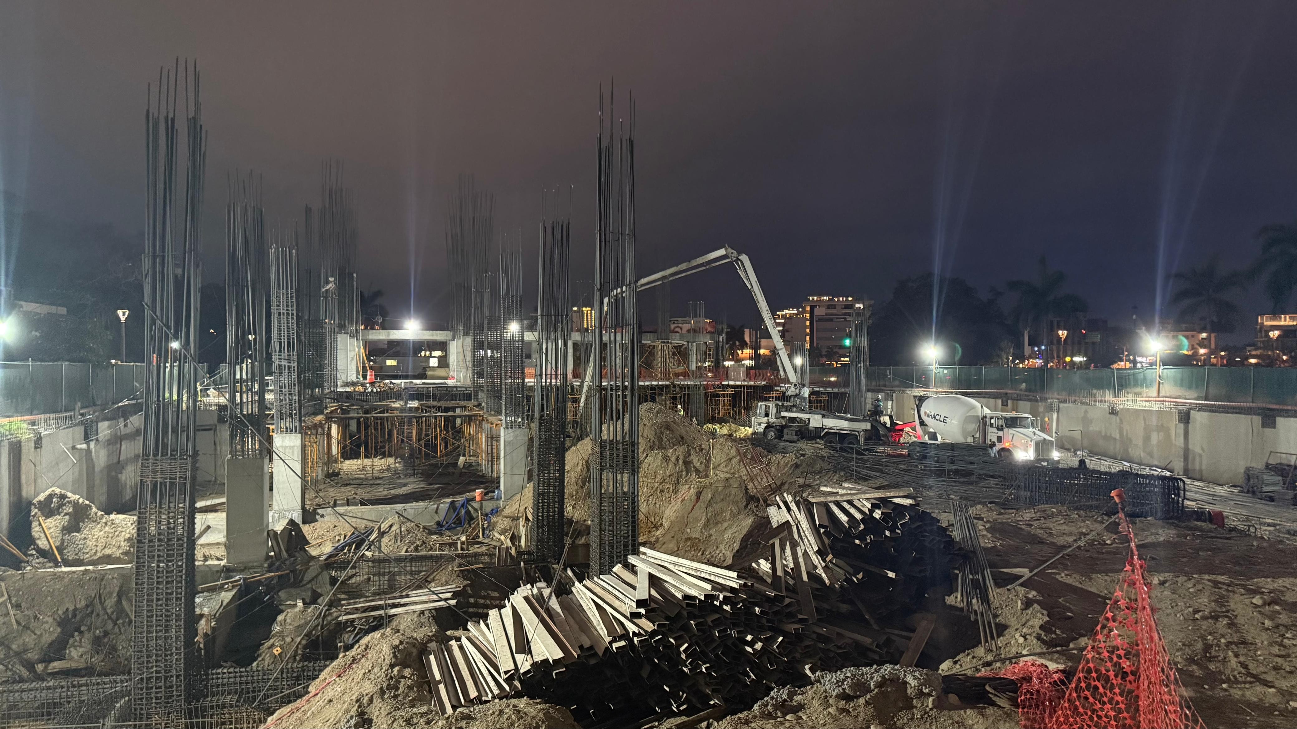 Obra nocturna Concretos Miracle